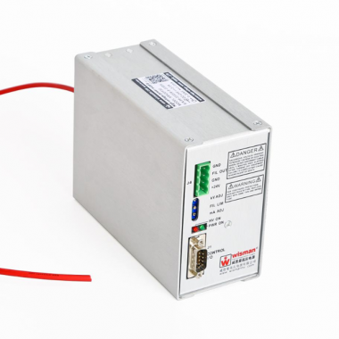 XRA系列高压电源体积小，用于X射线管，具有良好的调节性能，低纹波，高稳定性。XRA系列高压电源输出最大电压30KV，最大功率100W。内部集成 0-5.5V，0A到3.5A之间可调整的直流灯丝电源。